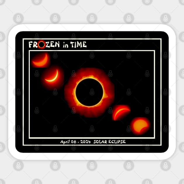 Solar Eclipse Frozen in Time 5 Stages April 08 - 2024 Print Sticker by posterbobs